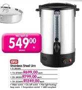 Aro Stainless Steel Urn-15l Each