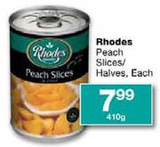 Rhodes Peach Slices/Halves - 410gm Each