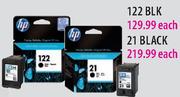 HP Cartridge(21 BlaCK)	Each		