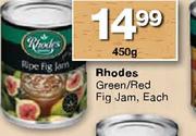 Rhodes Green/Red Fig Jam-450Gm Each