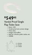 Vandal Proof Single Flap Toilet Seat (16SS)