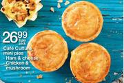 Cafe Culture Mini Pies-Ham & Cheese/Chicken & Mushroom-6 Per Pack
