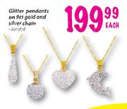 Gilter Pendants On 9ct Gold And Silver Chain Banded-Each