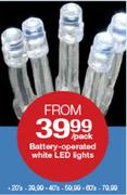 Battery-Operated White LED Lights-20's/40's/60's Per Pack
