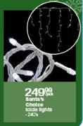 Santa's Choice Icicle Lights-240's Per Pack