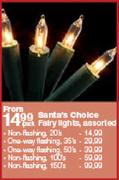 Santa's Choice Fairy Lights Non-Flashing Assorted-100's Per Pack