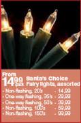 Santa's Choice Fairy Lights One-Way Flashing Assorted-35's Per Pack