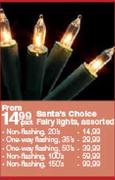 Santa's Choice Fairy Lights Non-Falshing Assorted-150's Per Pack