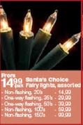 Santa's Choice Fairy Lights One-Way Flashing Assorted-50's Per Pack