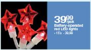 Battery-Operated Red LED Lights-16's Per Pack