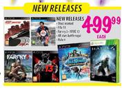 New Releases Most Wanted/FIFA 13/Far Cry 3/WWE 13/All Stars Battle Royal/Halo 4-Each