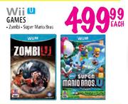Wii Games Zombi Or Super Mario Bros-Each
