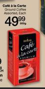 Cafe A La Carte Ground Coffee-500gm Each