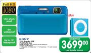 Sony TX20 Blue Plus 2GB iPod Shuffle Blue-Per Bundle