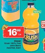 Clover Krush 100% Fruit Juice Blend Assorted-1.5L Each