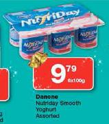 Danone Nutriday Smooth Yoghurt Assorted-6x100g 