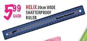 Helix Wide Shatterproof Ruler-30cm Each