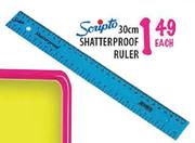 Scripto Shatterproof Ruler-30cm Each