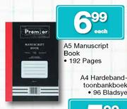 A5 192 Pages Manuscript Book-Each