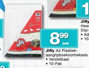 Jiffy A4 Verstelbaar Plastiek Aanglipboekoortreksels-10 Pak