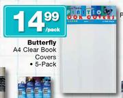 Butterfly A4 Clear Book Covers-5 Pack