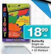 Butterfly Bright A4 Projekbladsye 20 Bladsye