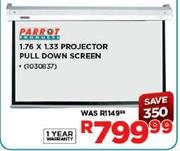 Parrot Products 1.76x1.33 Projector Pull Down Screen