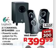Logitech 2.1 Channel Speakers 