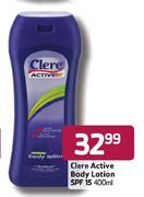 Clere Active Body Lotion SPF 15-400ml