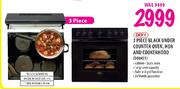 Defy 3 Piece Black Under Counter Oven, Hob & Cookerhood (DB0451)