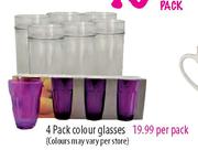 Colour Glasses-4's Per Pack 