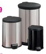 Mainstays Stainless Steel Or Black Metal Bins-12L Each