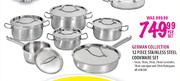 German Collection 12 Piece Stainless Steel Cookware Set