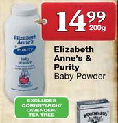 Elizabeth Anne's & Purity Baby Powder-200gm