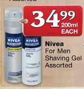Nivea For Men Shaving Gel Assorted -200ml Each