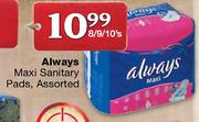 Always Maxi Sanitary Pads-8/9/10's