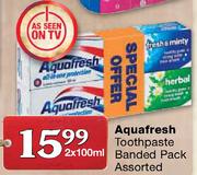 Aquafresh Toothpaste Banded Pack-2 x 100ml
