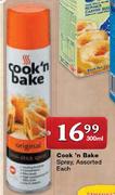 Cook 'n Bake Spray Assorted-300ml Each