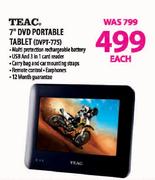Teac 7" DVD Portable Tablet-Each