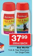 Bob Martin Tick & Flea Shampoo For Dogs/Cats-200ml Each
