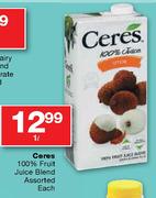 Ceres 100% Fruit Juice Blend Assorted-1L Each