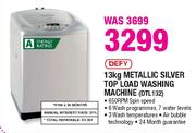 Defy 13Kg Metallic Silver Top Load Washing Machine (DTL132)