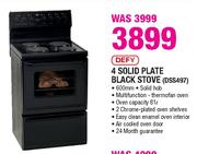 Defy 4 Solid Plate Black Stove-(DSS497)
