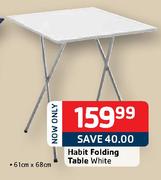 Habit Folding Table White-61cm x 68cm