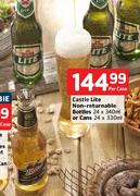 Castle Lite Non-Returnable Bottles-24x340ml Or Cans-24x330ml Per Case