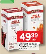 Smirnoff Cocktail Premix Assorted-1.5ltr Each