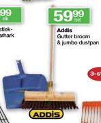 Addis Gutter Broom & Jumbo Dustpan-Set