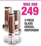 3 Piece Glass Cereal Dispenser
