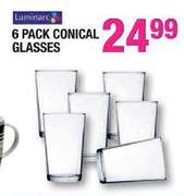 6 Pack Conical Glasses