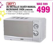 Defy Metallic Silver Manual Microwave Oven-20ltr